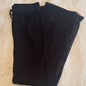 Shade & Shore Black Mesh Wide-Leg Pants